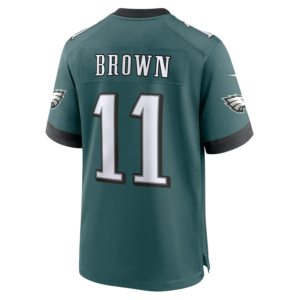 Nike A.J. pour hommes Maillot de match l'équipe des Eagles Philadelphie, marron, vert minuit