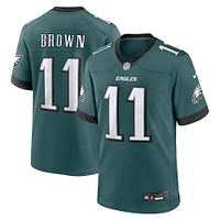 Nike A.J. pour hommes Maillot de match l'équipe des Eagles Philadelphie, marron, vert minuit