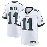 Nike A.J. pour hommes Maillot de match blanc marron et des Eagles Philadelphie