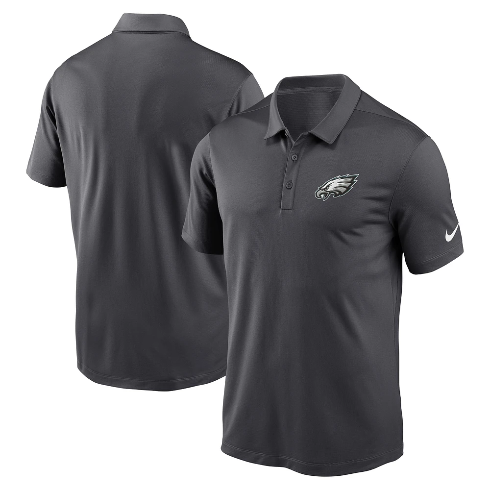 Polo de performance franchise Nike Anthracite Philadelphia Eagles pour hommes