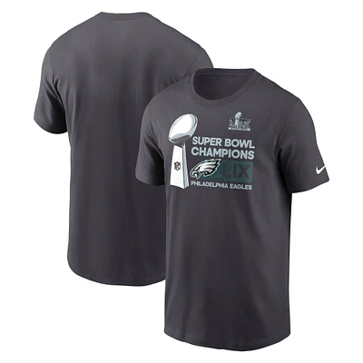 Men's Nike Anthracite Philadelphia Eagles Super Bowl LIX Champions Locker Room Trophy Collection T-Shirt