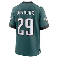 Maillot de match Nike Avonte Maddox Midnight Green pour homme des Philadelphia Eagles