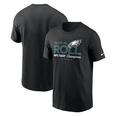 T-shirt Nike noir pour homme Philadelphia Eagles 2024 NFC East Division Champions Locker Room Trophy Collection