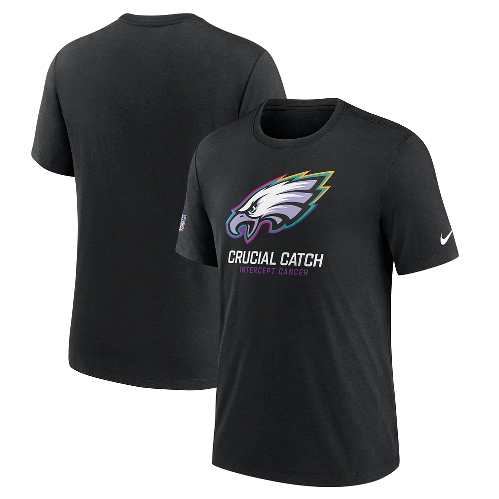 T-shirt Nike noir Philadelphia Eagles 2024 NFL Crucial Catch pour homme, grande taille