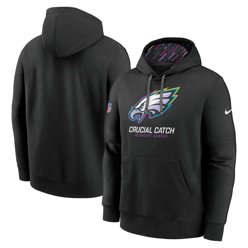 Sweat à capuche Nike noir Philadelphia Eagles 2024 NFL Crucial Catch Club pour homme