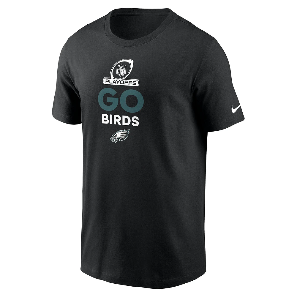 T-shirt Nike noir pour homme Philadelphia Eagles 2024 NFL Playoffs