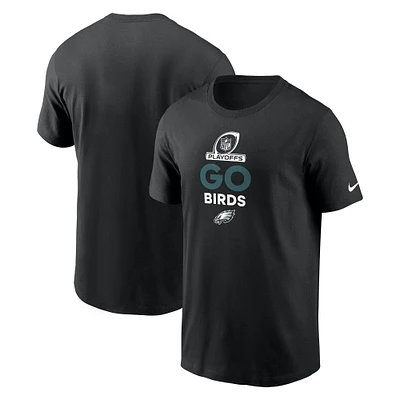 T-shirt Nike noir pour homme Philadelphia Eagles 2024 NFL Playoffs