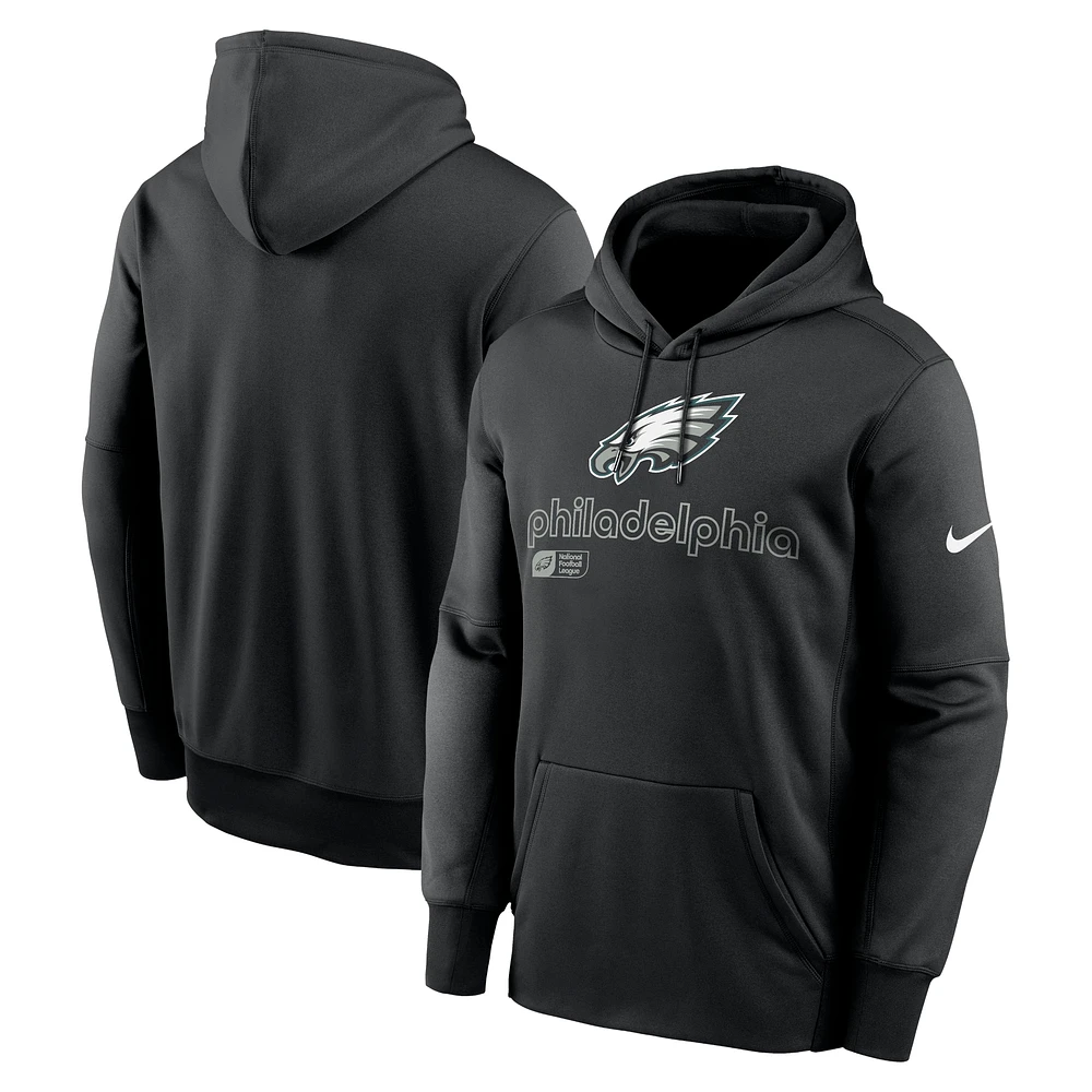 Sweat à capuche Nike pour hommes, noir, Philadelphia Eagles, Big & Tall Performance