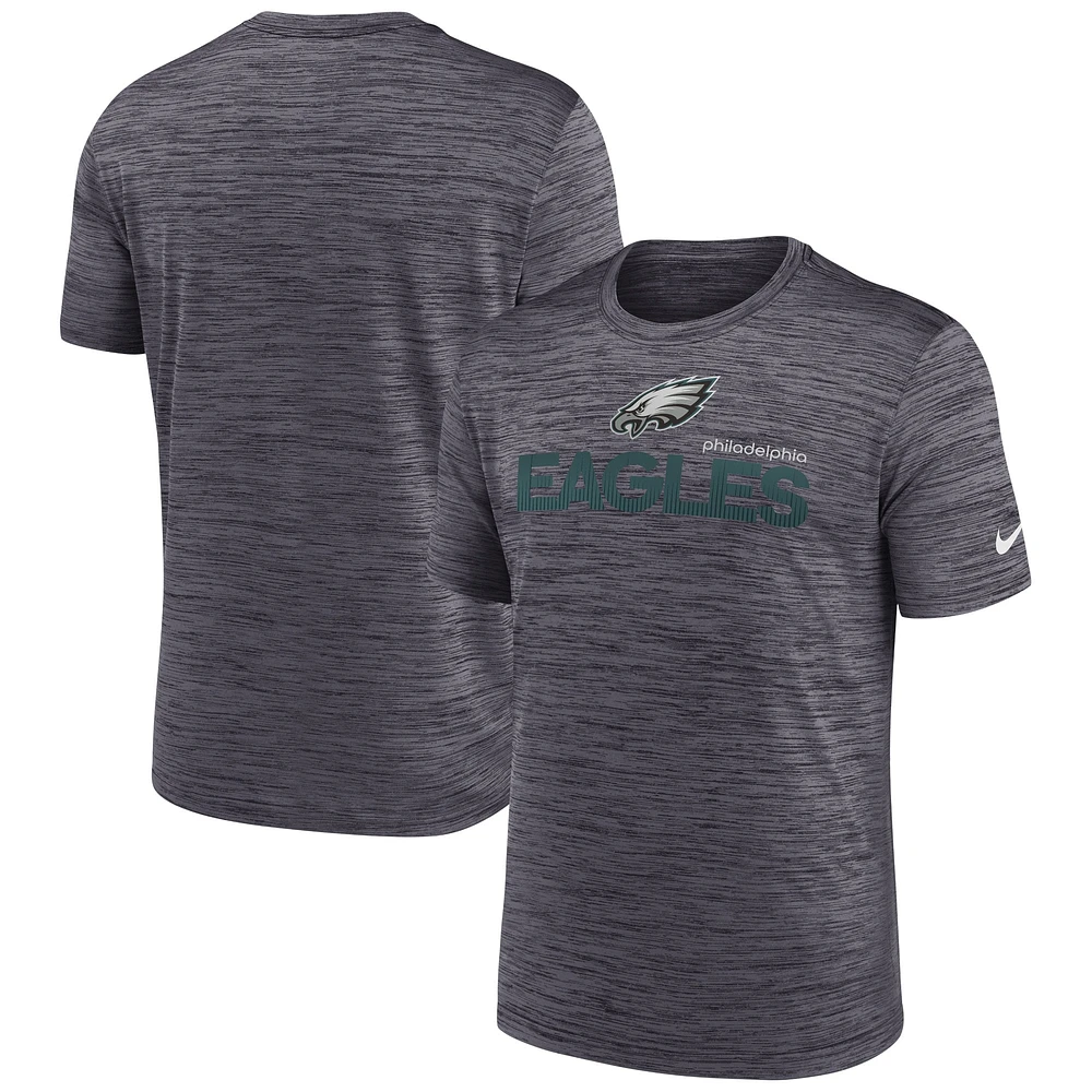 T-shirt Nike noir Philadelphia Eagles Blitz Velocity Modern Performance pour homme