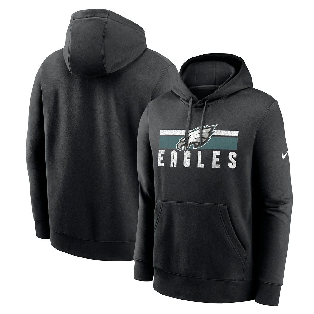 Sweat à capuche en molleton Nike Philadelphia Eagles Club pour homme, noir