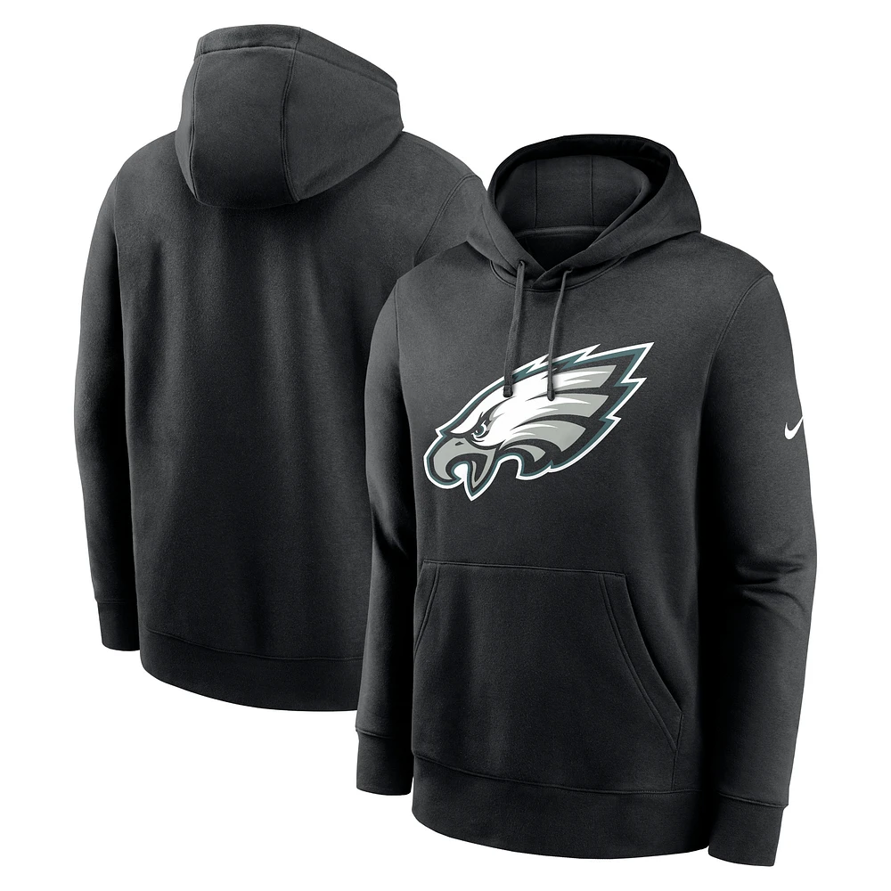 Men's Nike Black Philadelphia Eagles Club Logo Pullover Hoodie