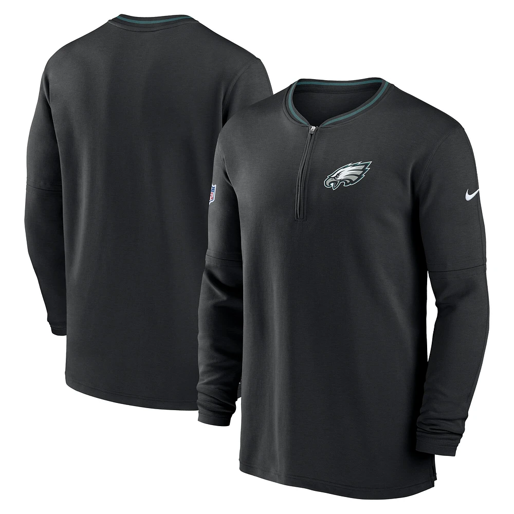 Men's Nike Black Philadelphia Eagles Coach Half-Zip Sweatshirt