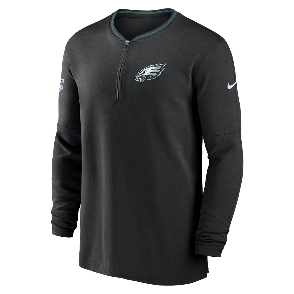 Men's Nike Black Philadelphia Eagles Coach Half-Zip Sweatshirt