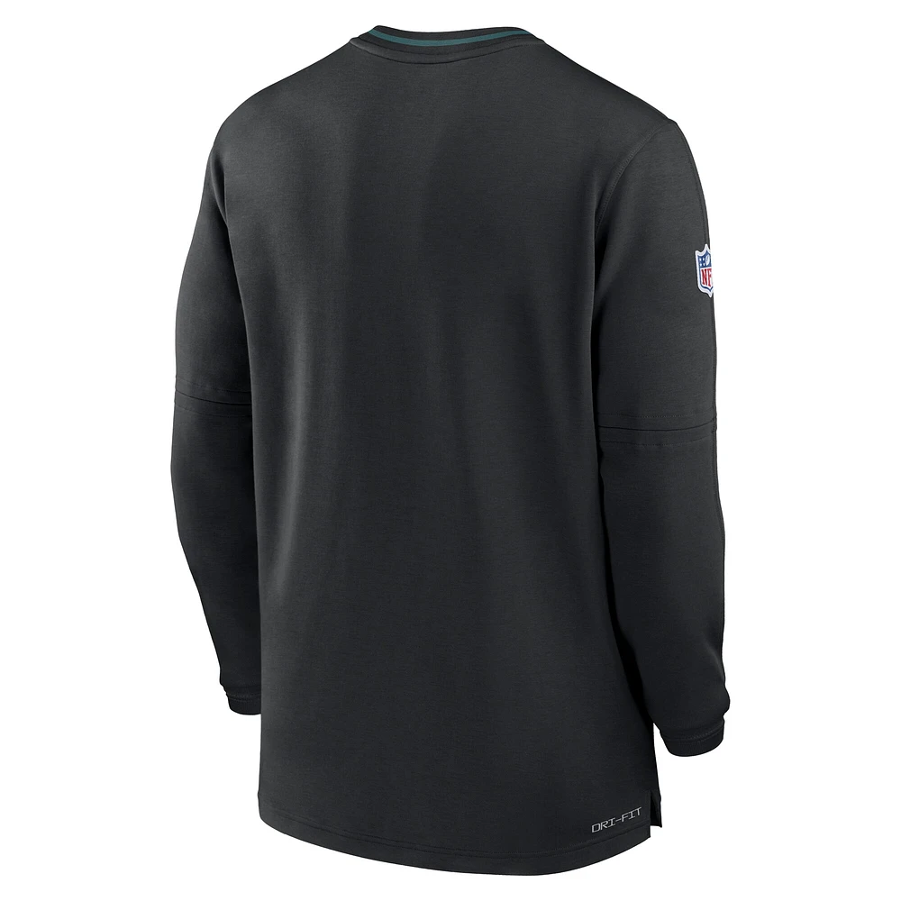 Men's Nike Black Philadelphia Eagles Coach Half-Zip Sweatshirt