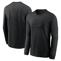 Men's Nike Black Philadelphia Eagles Color Pop II Logo Long Sleeve T-Shirt