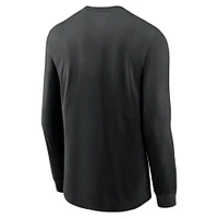 Men's Nike Black Philadelphia Eagles Color Pop II Logo Long Sleeve T-Shirt