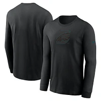 Men's Nike Black Philadelphia Eagles Color Pop II Logo Long Sleeve T-Shirt