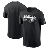 T-shirt essentiel Nike noir pour hommes de la division des Eagles Philadelphie