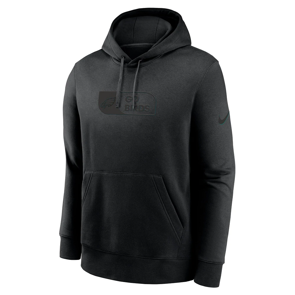Men's Nike Black Philadelphia Eagles Edge Pack French Terry Club Pullover Hoodie