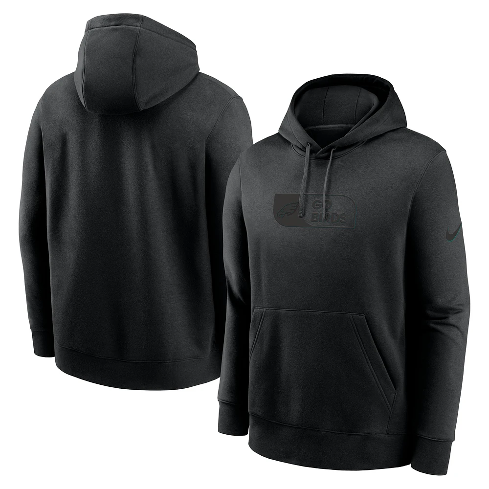 Men's Nike Black Philadelphia Eagles Edge Pack French Terry Club Pullover Hoodie