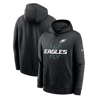 Men's Nike Black Philadelphia Eagles Fly Club Fleece Pullover Hoodie