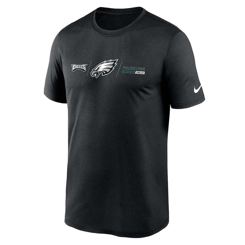 Men's Nike Black Philadelphia Eagles Horizontal Lockup Legend T-Shirt