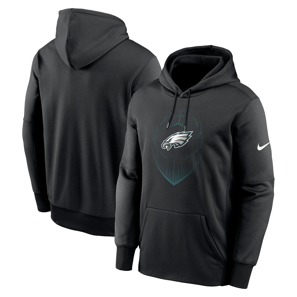 Sweat à capuche Nike pour hommes, noir, Philadelphia Eagles Icon Performance, pull