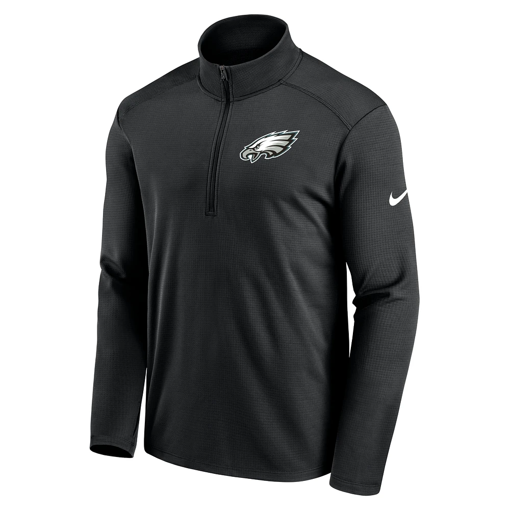 Men's Nike Black Philadelphia Eagles Logo Pacer Performance Half-Zip Jacket