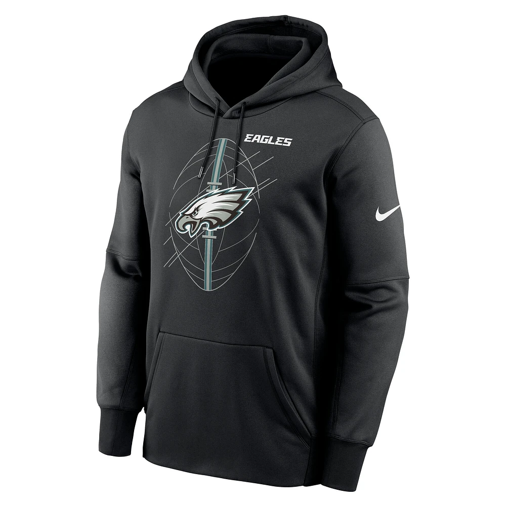 Men's Nike Black Philadelphia Eagles Performance Fleece Pullover Hoodie