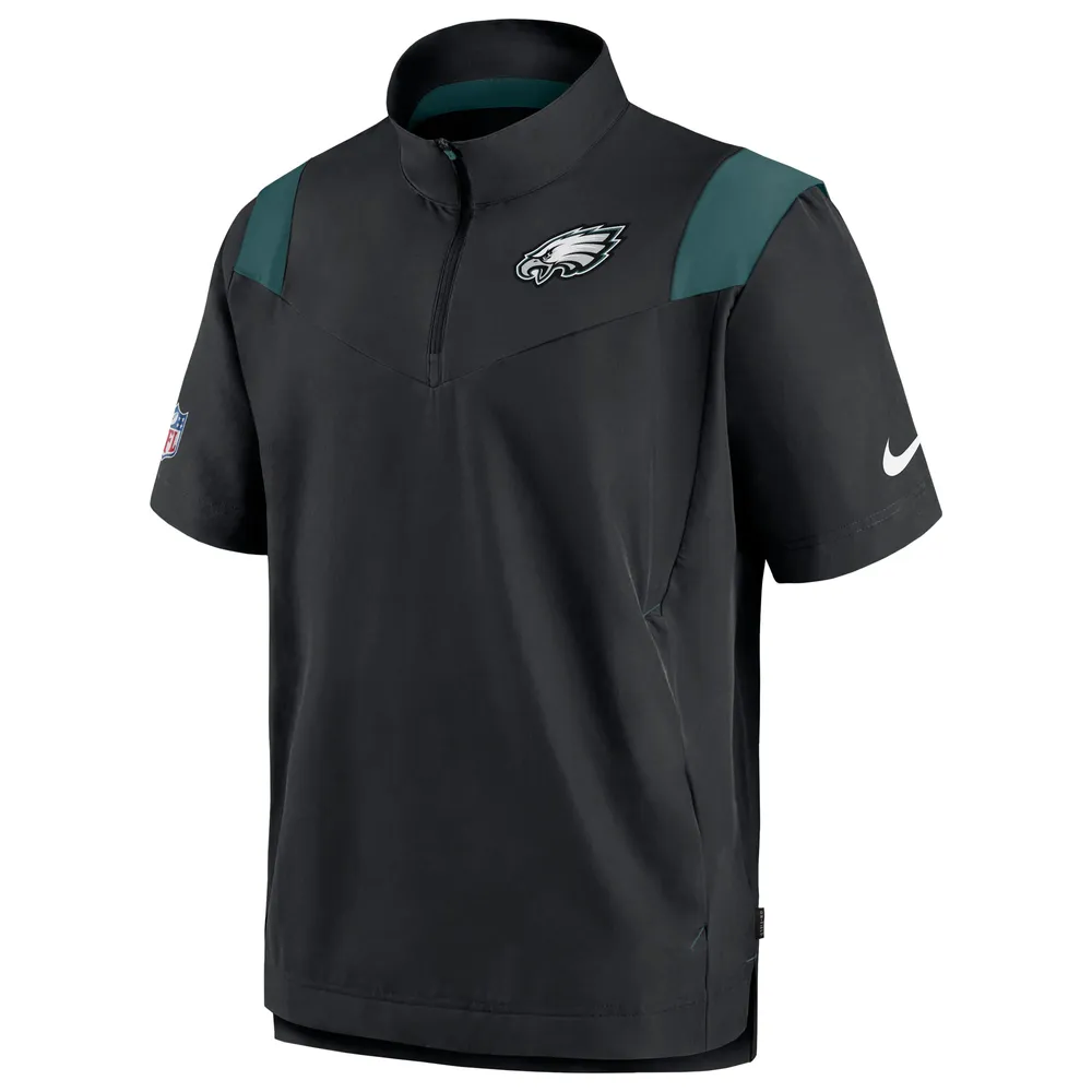 Men's Nike Black Philadelphia Eagles Sideline Coaches Chevron Lockup Pullover Top