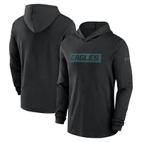 T-shirt à manches longues Nike Philadelphia Eagles Sideline pour homme Noir