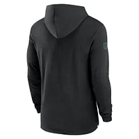 Men's Nike Black Philadelphia Eagles Sideline Hoodie Performance Long Sleeve T-Shirt