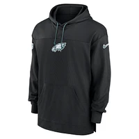 Men's Nike Black Philadelphia Eagles Sideline Jersey Performance Pullover Hoodie
