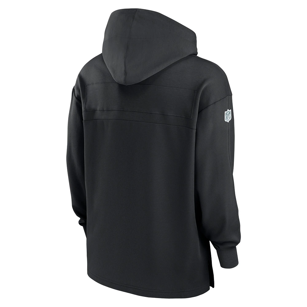 Men's Nike Black Philadelphia Eagles Sideline Jersey Performance Pullover Hoodie