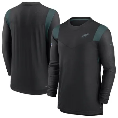 Philadelphia Eagles Nike Sideline Tonal Logo Performance Player Long Sleeve T-Shirt - Black