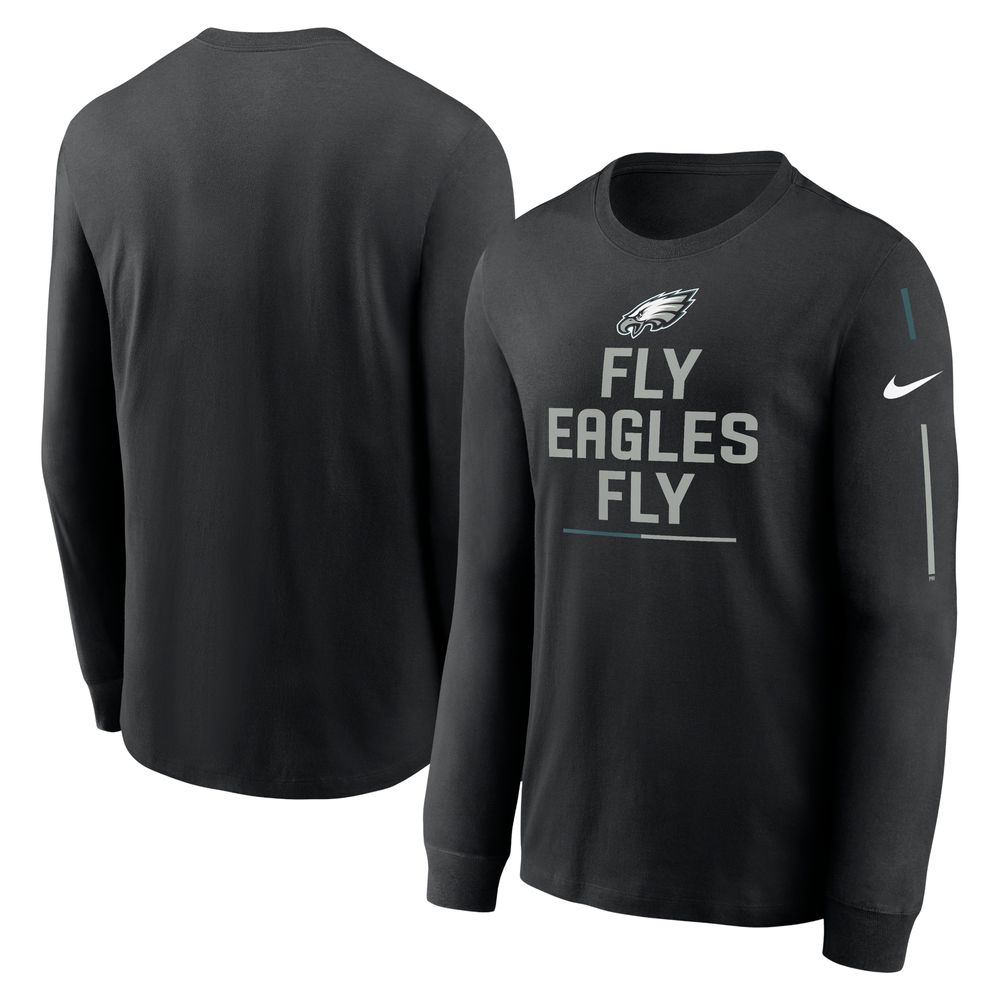 Nike Men's Nike Black Philadelphia Eagles Team Slogan Long Sleeve T-Shirt