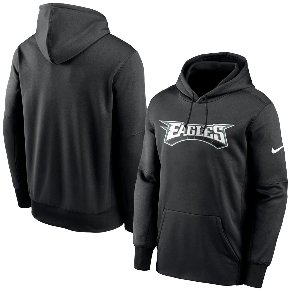 Nike Men's Nike Black Philadelphia Eagles Wordmark Therma Performance  Pullover Hoodie