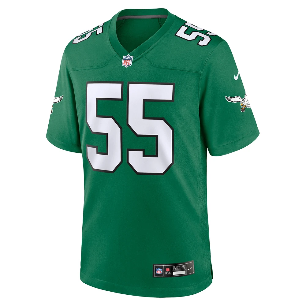 Maillot de jeu alternatif des Eagles Philadelphie Nike Brandon Graham Kelly pour homme, vert