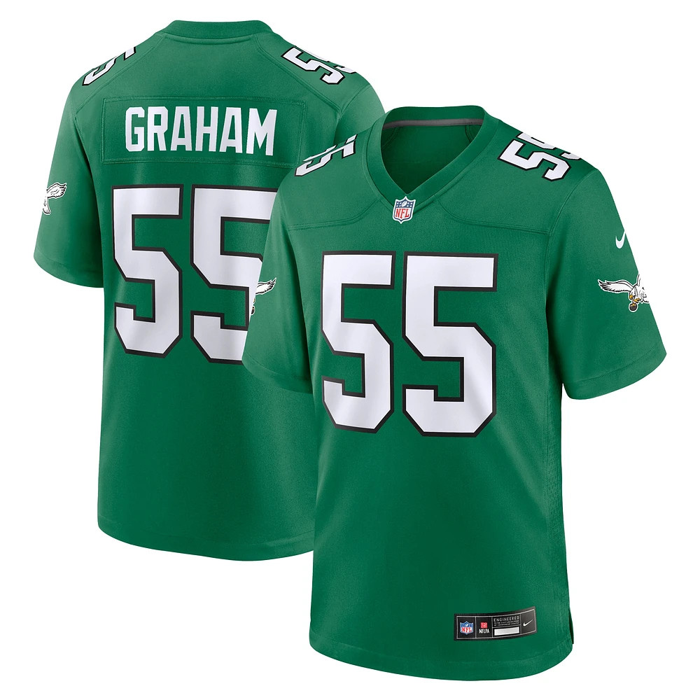 Maillot de jeu alternatif des Eagles Philadelphie Nike Brandon Graham Kelly pour homme, vert