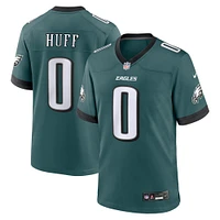 Maillot de joueur match Nike Bryce Huff pour hommes, vert minuit, des Eagles Philadelphie