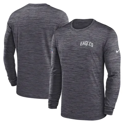 Nike Men's Dri-Fit Sideline Team (NFL Philadelphia Eagles) Long-Sleeve T-Shirt in Grey, Size: 2XL | 00LX06G86-0BI