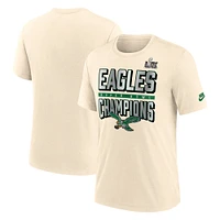 T-shirt Nike crème Philadelphia Eagles Super Bowl LIX Champions One Temptation Tri-Blend pour homme