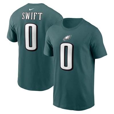 T-shirt avec nom et numéro du joueur des Eagles de Philadelphie Nike D'Andre Swift pour homme, vert minuit