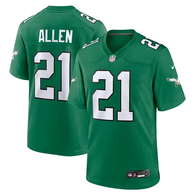 Maillot pour homme Nike Eric Allen Kelly vert Philadelphia Eagles Alternate Throwback Game