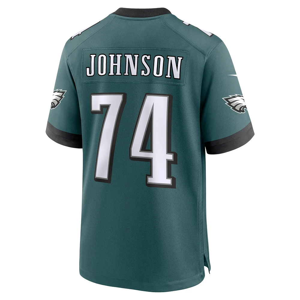 Men's Nike Fred Johnson Midnight Green Philadelphia Eagles Team Game Jersey