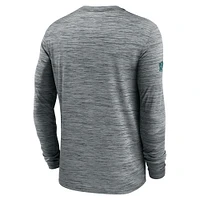 Men's Nike Gray Philadelphia Eagles Sideline Velocity Performance Long Sleeve T-Shirt