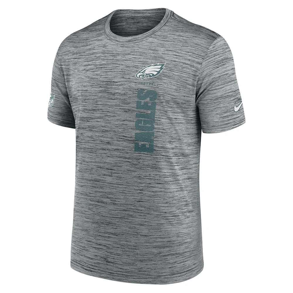 T-shirt Nike gris Philadelphia Eagles Sideline Velocity Performance pour homme