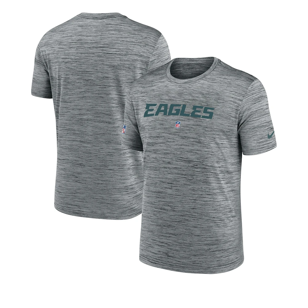 T-shirt Nike gris Philadelphia Eagles Velocity Performance pour homme