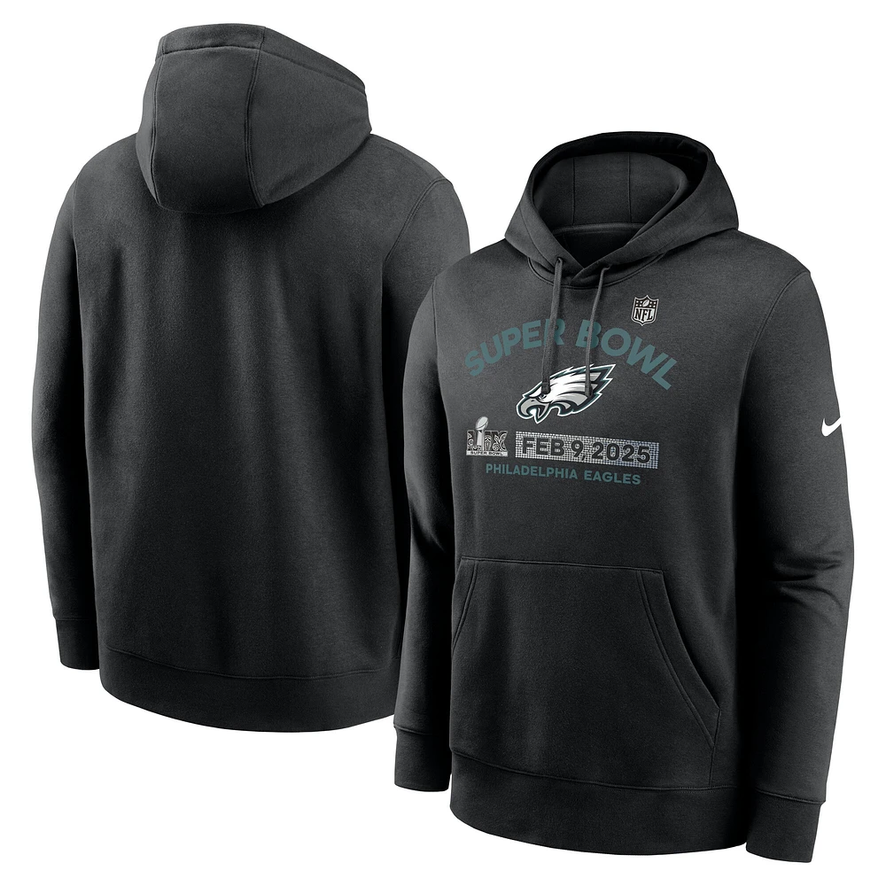 Men's Nike  Heather Charcoal Philadelphia Eagles Super Bowl LIX Fleece Pullover Hoodie