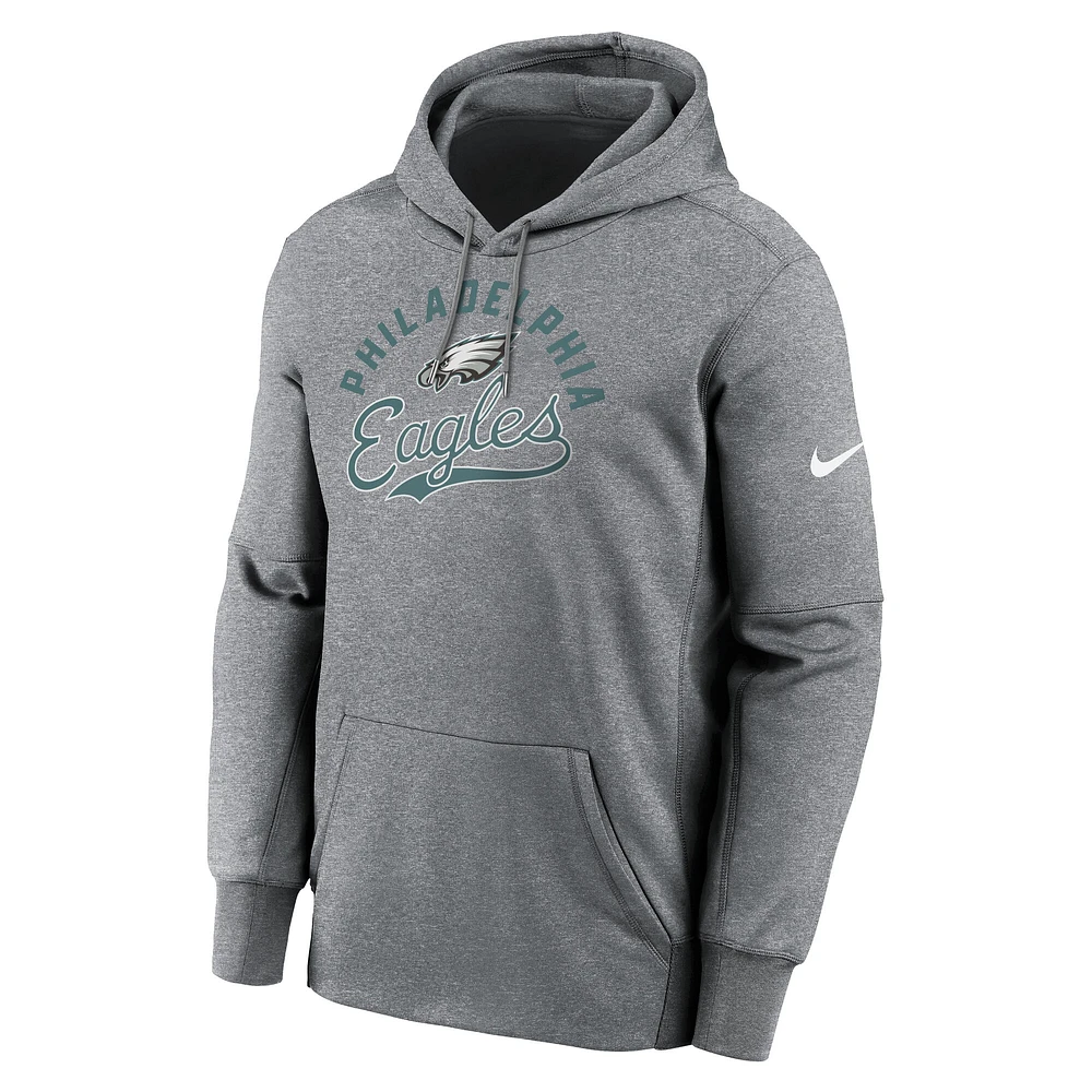 Men's Nike Heather Gray Philadelphia Eagles Performance Fleece Pullover Hoodie